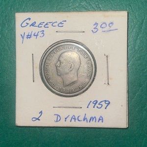 Greece 2 Drachmai, 1959, Paul I